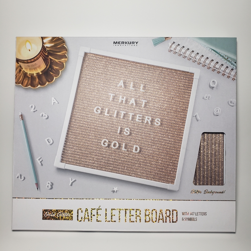 Letter Board w/ Gold Glitter Background